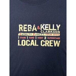 Reba & Kelly Clarkson 2 Worlds 2 Voices Tour 2008 Local Crew T-Shirt Tee Size XL